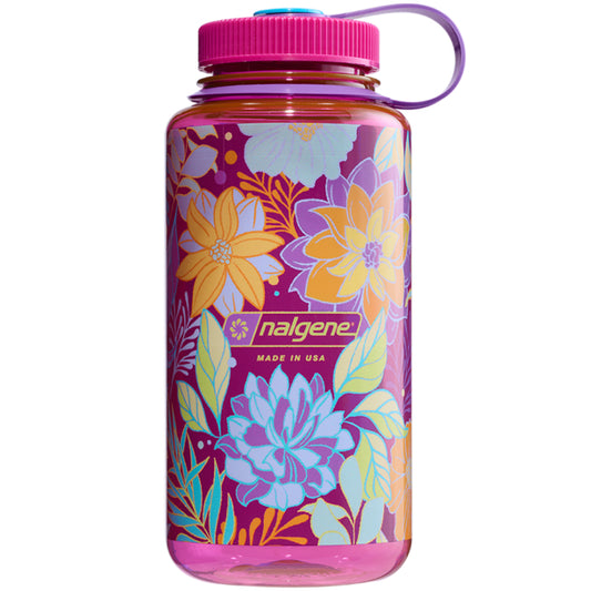 Nalgene 32oz Wide Mouth Sustain Psychedelic Botanical Water Bottle, Florals