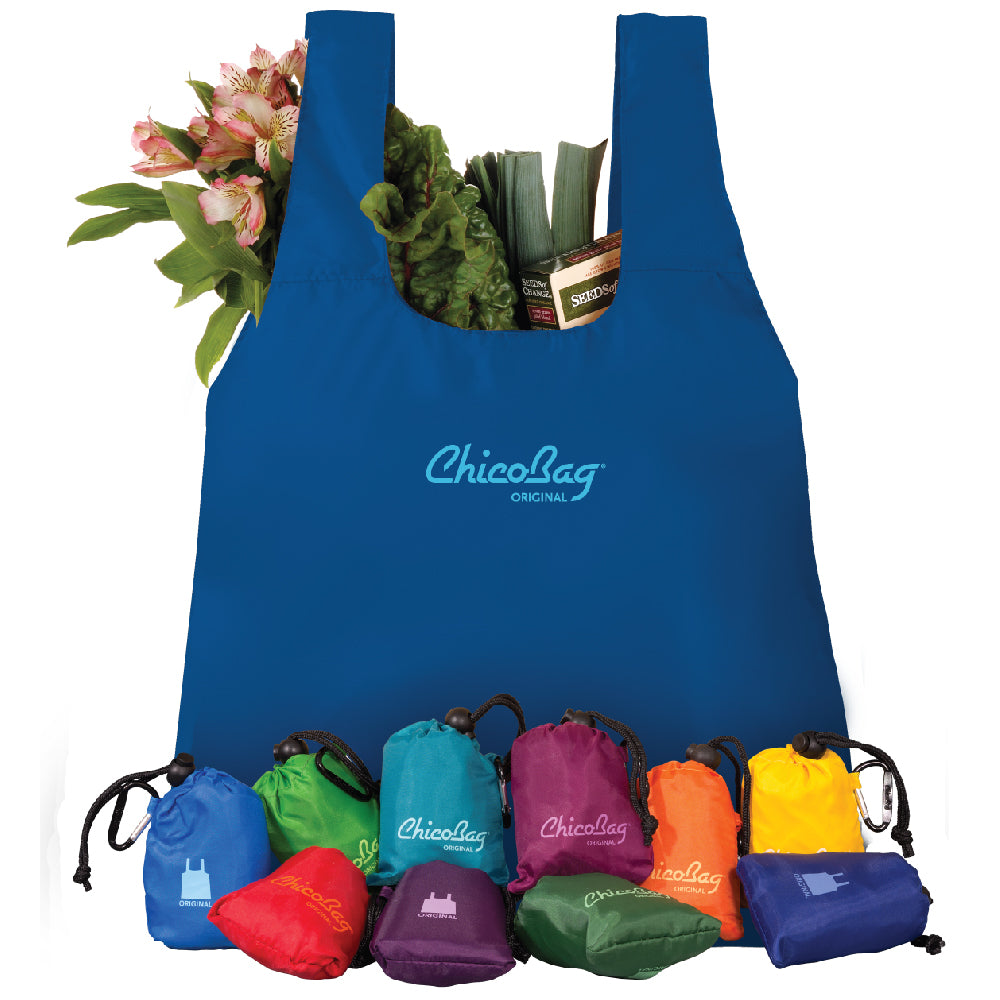 ChicoBag Original Compact Reusable Grocery Bag Tote - Attached Pouch & Carabiner