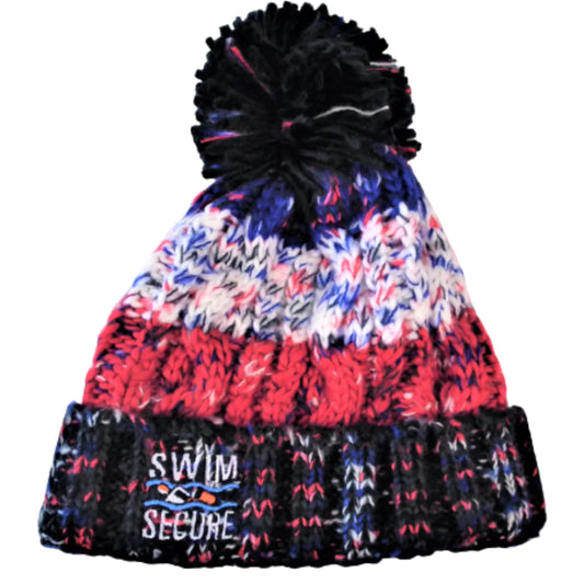 Swim Secure Luxury Bobble Hat, Red/White/Blue