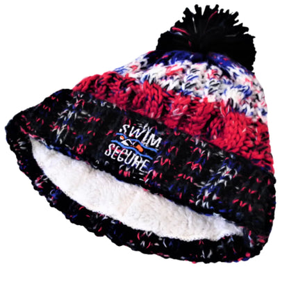 Swim Secure Luxury Bobble Hat, Red/White/Blue