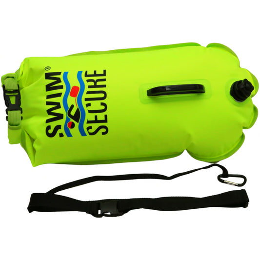 Swim Secure Lightweight Waterproof 28L Dry Bag | Inflatable Tow Float Safety, Citrus