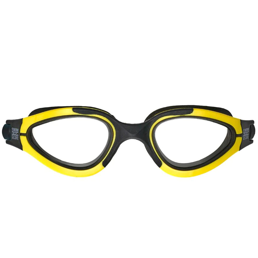 Swim Secure FotoFlex Plus UV Swim Goggles | Photochromic Light-Adjusting Lenses, Yellow/Black