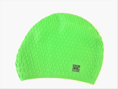 Swim Secure Silicone Bubble Swim Hat | Swimming Cap | High-Visibility Insulation, Green