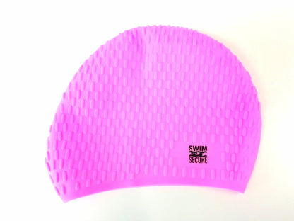 Swim Secure Silicone Bubble Swim Hat | Swimming Cap | High-Visibility Insulation, Pink