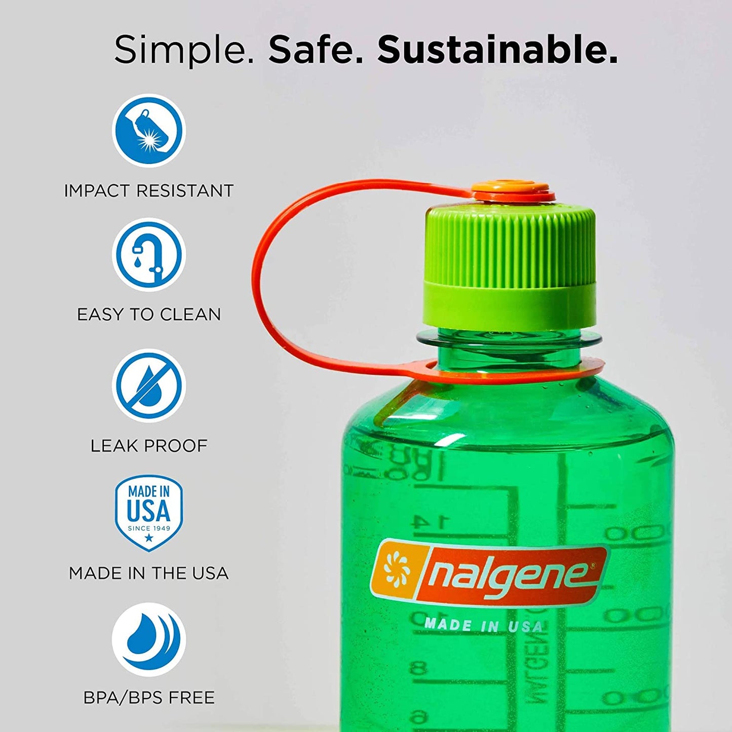 Nalgene 32oz Narrow Mouth Sustain Bottle, Trout Green