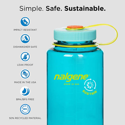 Nalgene 32oz Wide Mouth Sustain Water Bottle,  Denim