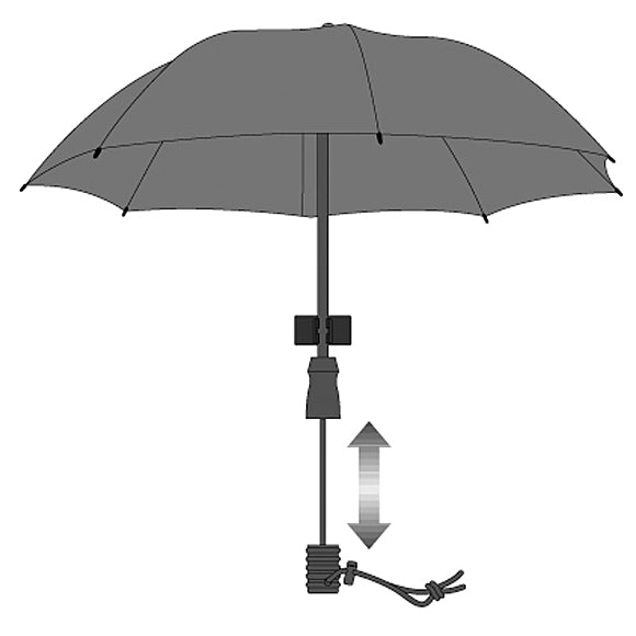 EuroSCHIRM Swing Handsfree, Adjustable Height Trekking Umbrella, Light Weight, 44”, Black