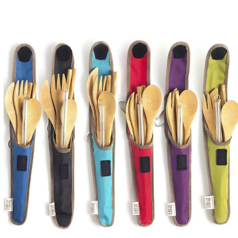 To-Go Ware Bamboo Travel Utensil Set with Glass Straw