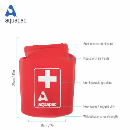 Aquapac Waterproof First Aid Kit Dry Bag for Emergency Use with Secure Buckle - Red