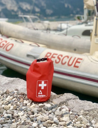 Aquapac Waterproof First Aid Kit Dry Bag for Emergency Use with Secure Buckle - Red