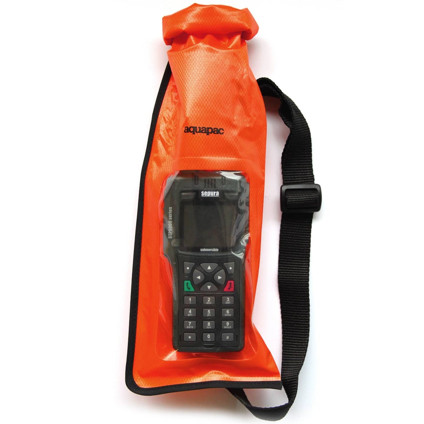 Aquapac Stormproof VHF Radio Case | Portable IPX6 Waterproof Case with Shoulder Strap for Walkie Talkie - Orange