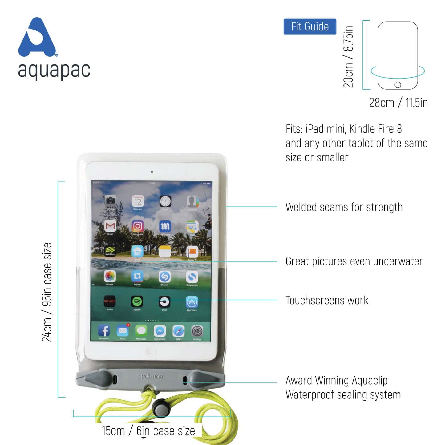 Aquapac Waterproof Tablet Case, Mini