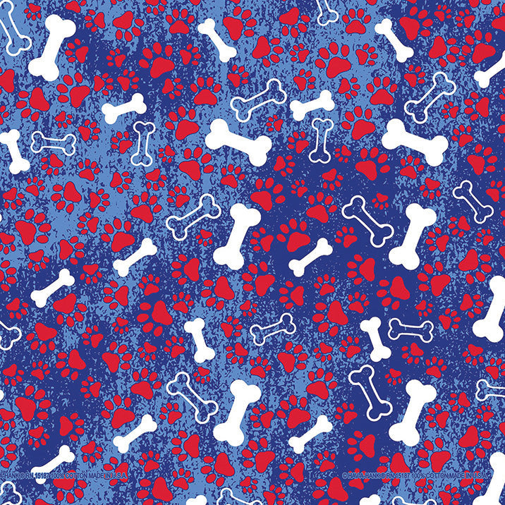 Patriotic Bones 22" x 22" Animal Print Bandana