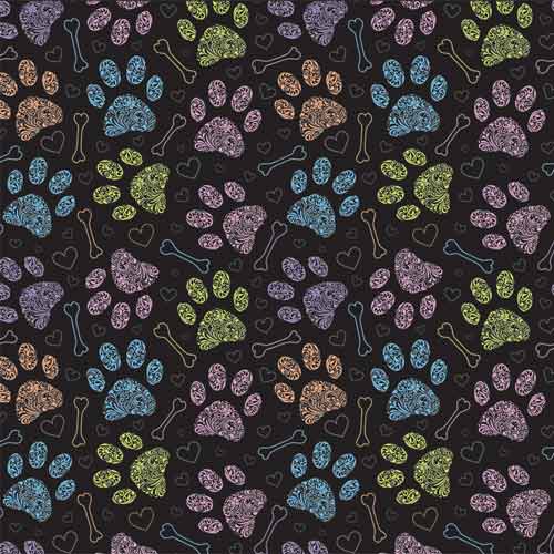 Colorful Paws 22" x 22" Animal Print Bandana