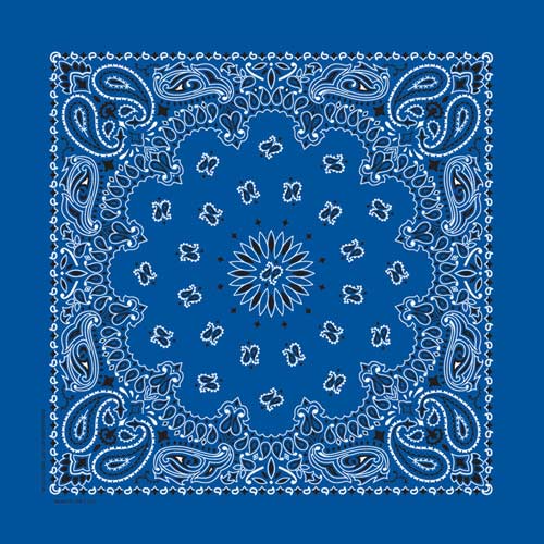 Royal Blue 22" x 22" Paisley Print Bandana