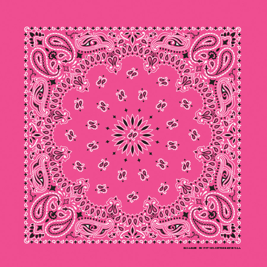 Fuchsia 22" x 22" Paisley Print Bandana