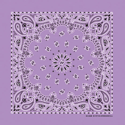 Lavender 22" x 22" Paisley Print Bandana