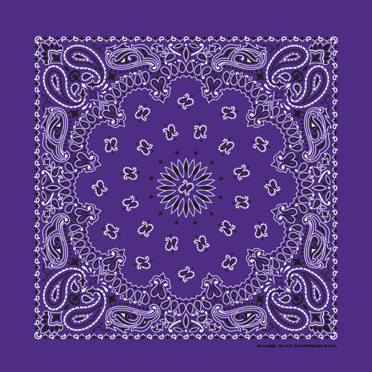 Purple 22" x 22" Paisley Print Bandana