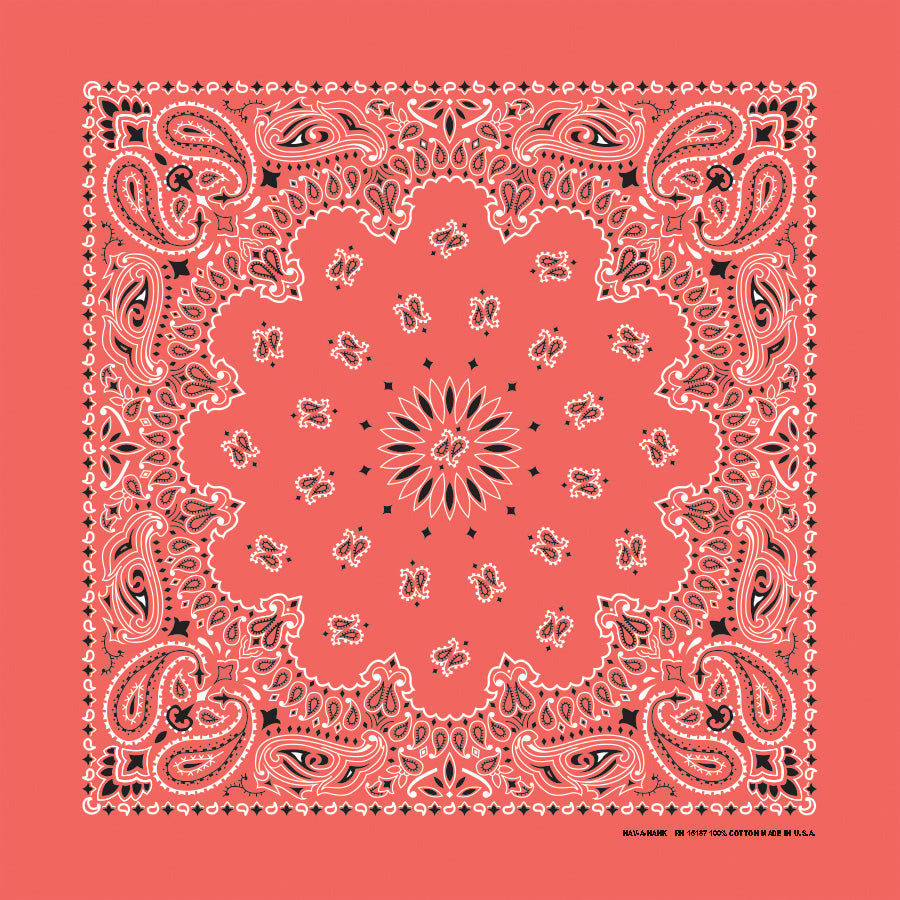 Honeysuckle 22" x 22" Paisley Print Bandana