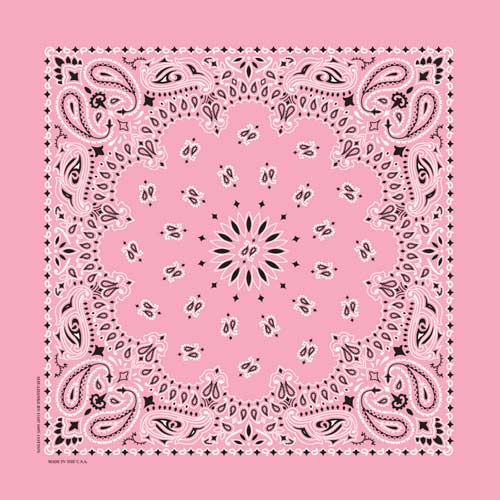 Light Pink 22" x 22" Paisley Print Bandana
