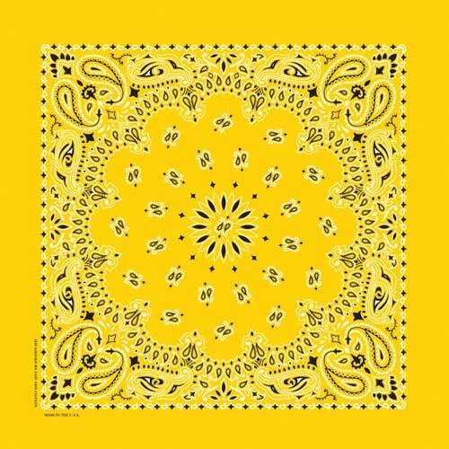 Lemon 22" x 22" Paisley Print Bandana