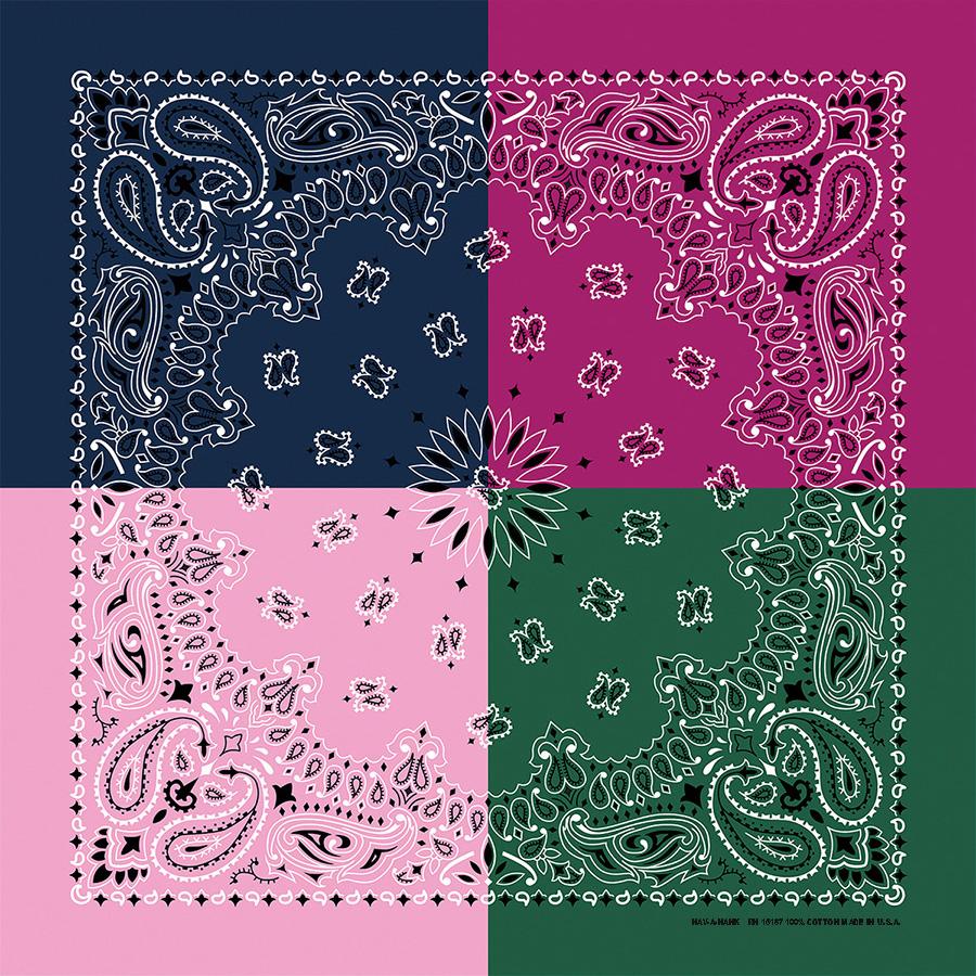 Spring 22" x 22" Quad Paisley Print Bandana