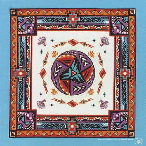 Aztec Turquoise 22" x 22" Novelty Southwestern Print Bandana