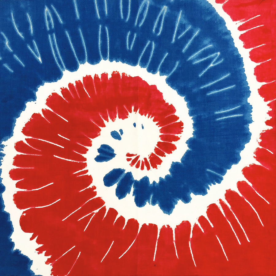 Patriotic Swirl Tie Dye 22" x 22" Patriotic Print Bandana