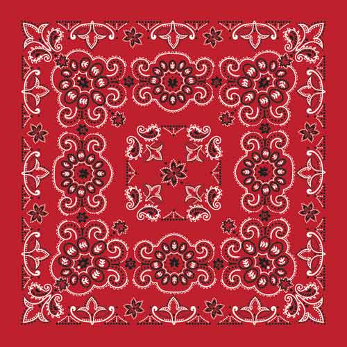 Red 27" x 27" Texas Paisley Print Bandana