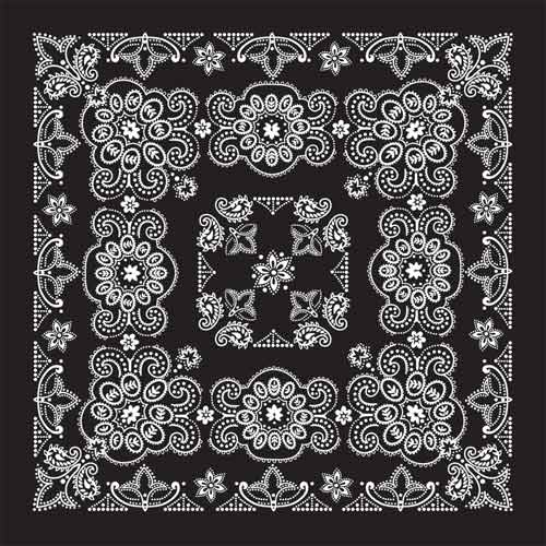 Black 27" x 27" Texas Paisley Print Bandana