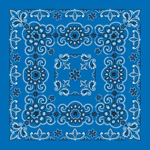 Royal Blue 27" x 27" Texas Paisley Print Bandana