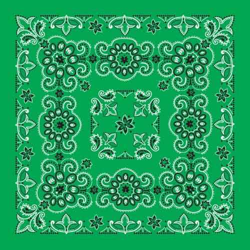 Kelly Green 27" x 27" Texas Paisley Print Bandana