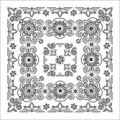 White 27" x 27" Texas Paisley Print Bandana