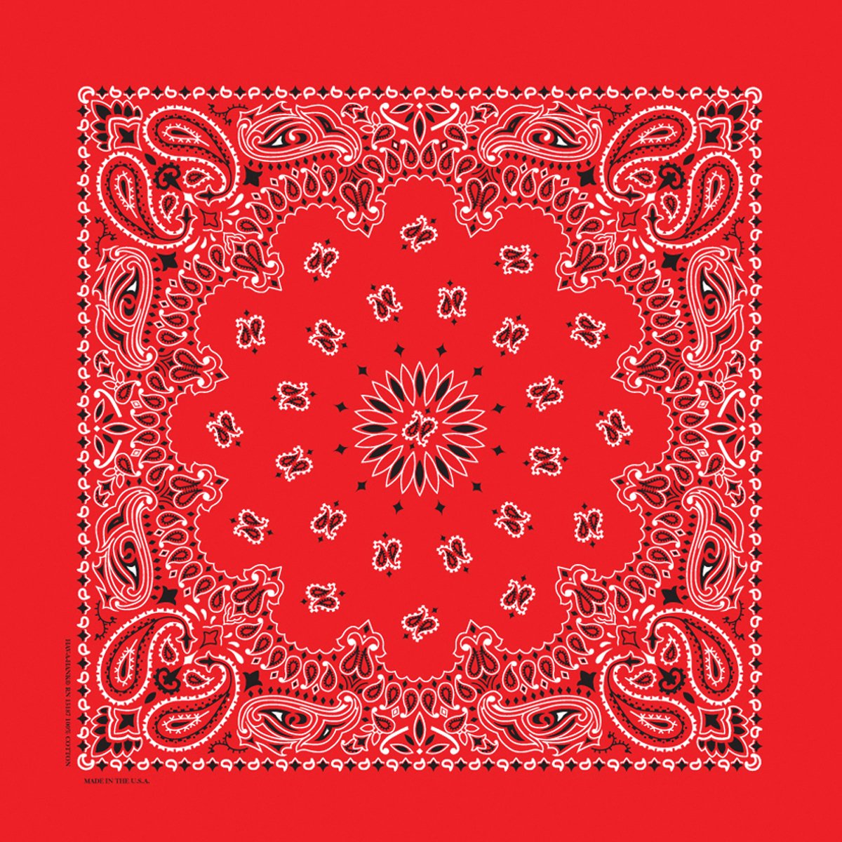 Red 35" x 35" X-Large Paisley Print Bandana