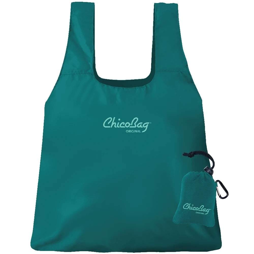 ChicoBag Original Compact Reusable Grocery Bag Tote - Attached Pouch & Carabiner