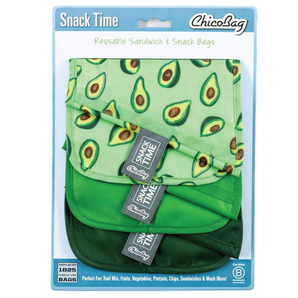 ChicoBag Snack Time rePETe Sandwich & Snack Bags w/ Hook & Loop Closure (3 Pack)