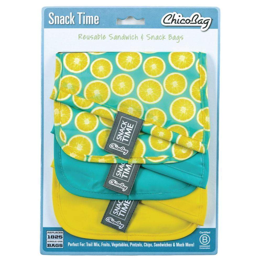 ChicoBag Snack Time rePETe Sandwich & Snack Bags w/ Hook & Loop Closure (3 Pack)