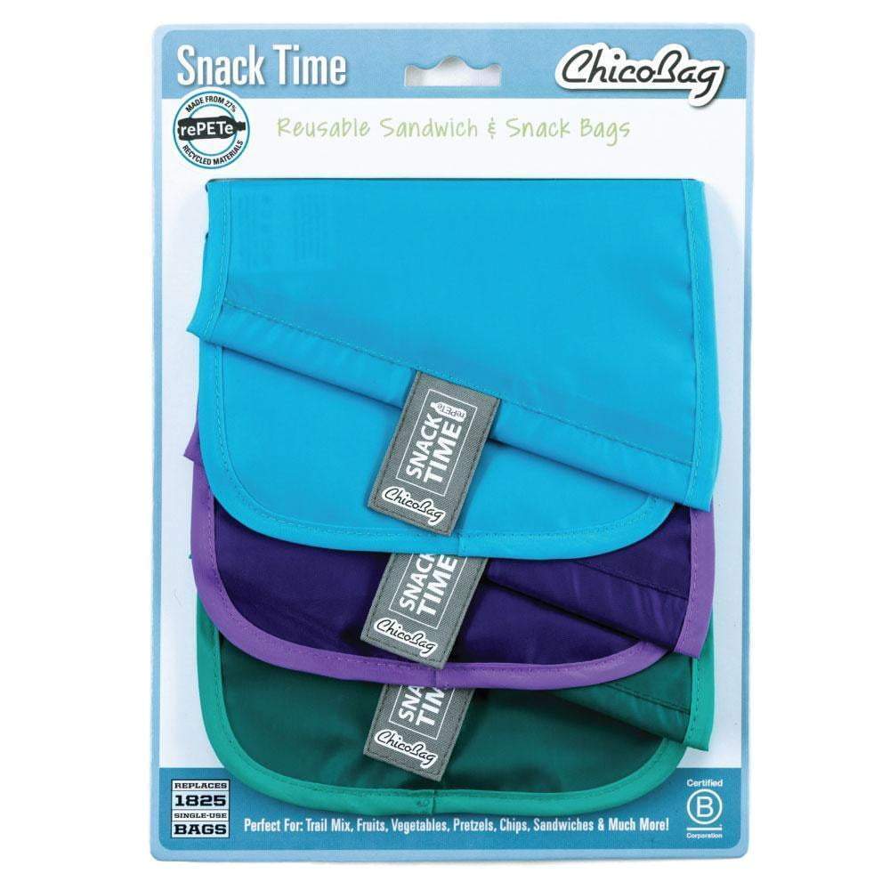 ChicoBag Snack Time rePETe Sandwich & Snack Bags w/ Hook & Loop Closure (3 Pack)