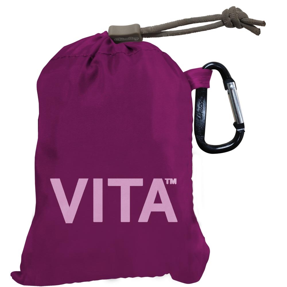 ChicoBag VITA Reusable Shopping Tote Bag with Attached Pouch and Carabiner Clip