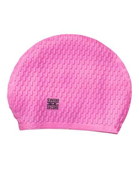 Swim Secure Silicone Bubble Swim Hat | Swimming Cap | High-Visibility Insulation, Pink
