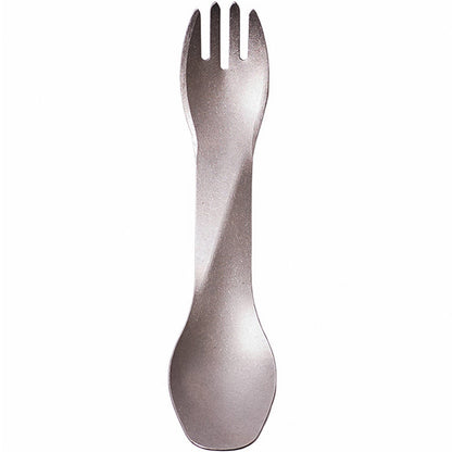 humangear GoBites Ti-Uno | Travel & Camping Utensils | Portable & Convertible Dining Ware | Multi-Functional Spork, Titanium