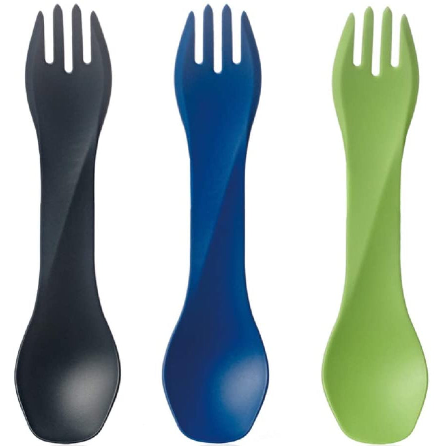 humangear GoBites Uno Mini 3-Pack - Travel & Camping Utensils - Portable & Compact Dining Ware - Food-Safe Material