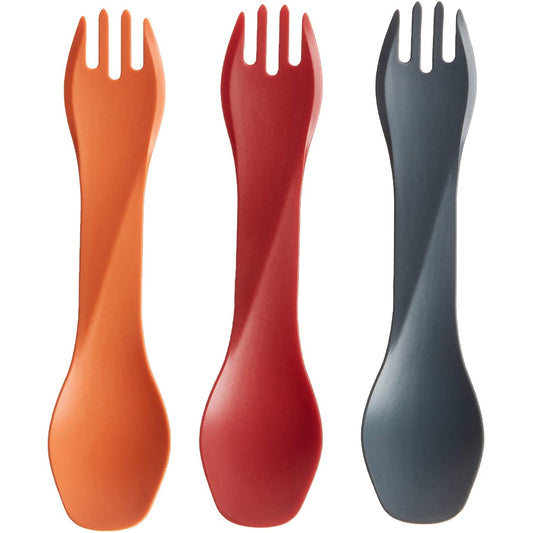 humangear GoBites Uno Mini 3-Pack - Travel & Camping Utensils - Portable & Compact Dining Ware - Food-Safe Material