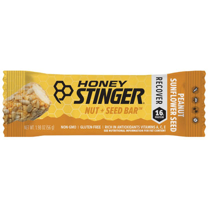 Honey Stinger Nut + Seed Bar | Peanut Sunflower Seed | Protein Packed Food for Exercise, Endurance, Performance and Recovery | Sports Nutrition Snack Bar for Home & Gym, Post Workout | Box of 12