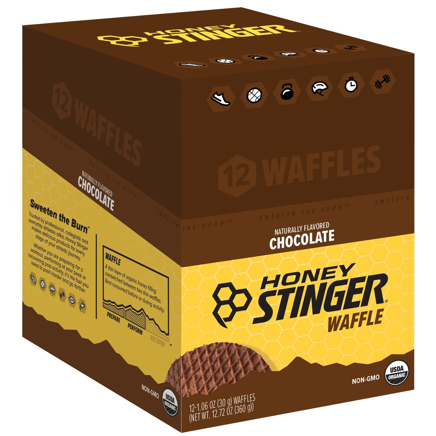 Honey Stinger Organic Energy Waffles 12 Pack [Chocolate]