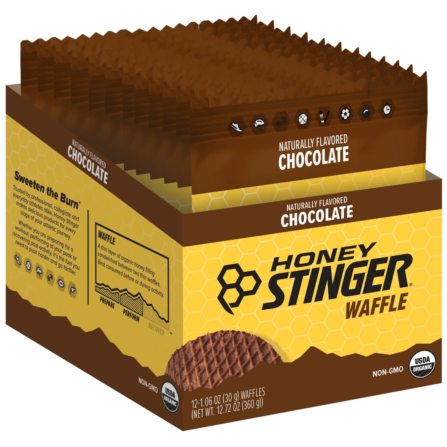 Honey Stinger Organic Energy Waffles 12 Pack [Chocolate]