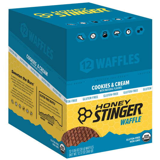 Honey Stinger Organic Gluten Free Energy Waffles 12 Pack [Cookies & Cream]