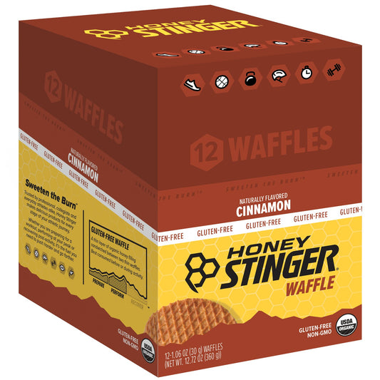 Honey Stinger Organic Gluten Free Energy Waffles 12 Pack [Cinnamon]