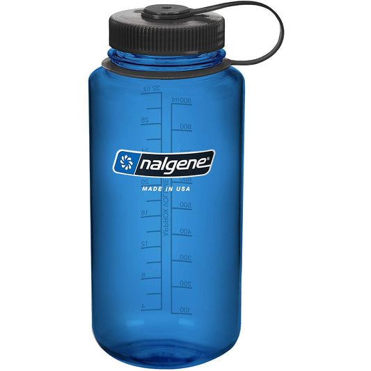 Nalgene 32oz Wide Mouth Sustain Water Bottle, Slate Blue w/ Black Cap