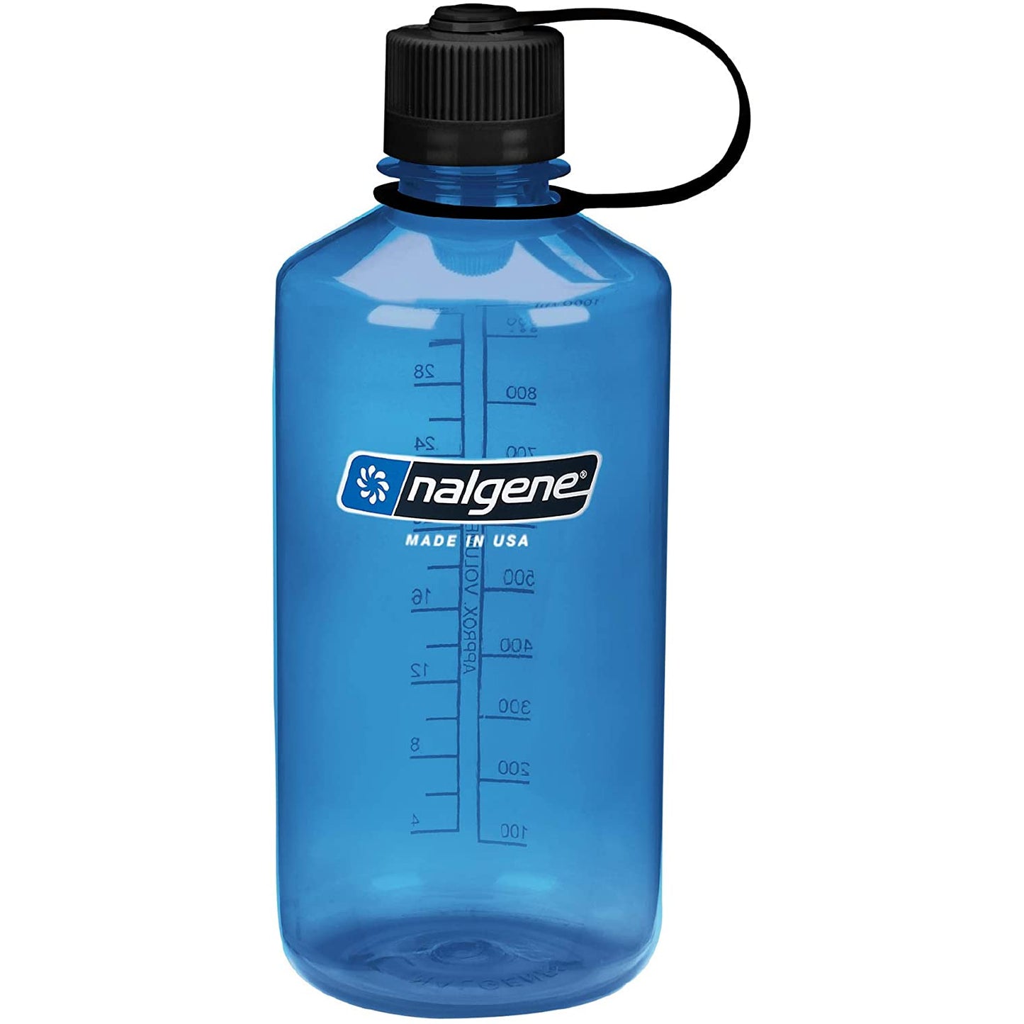 Nalgene 32oz Narrow Mouth Sustain Bottle, Slate Blue w/ Black Cap